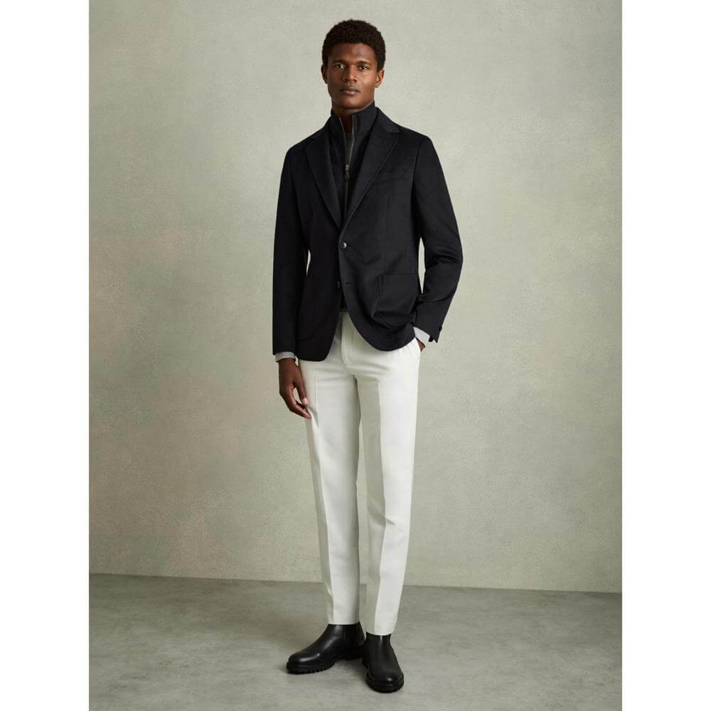 REISS Patch Single-Breasted Blazer With Gilet Insert
